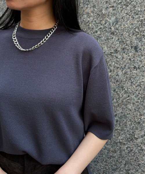 ニット セーター 「＆g'aime」ハーフスリープニット　Half-Sleeve Knit Top レディース &g'aime ニット セーター 「＆g'aime」ハーフスリープニット