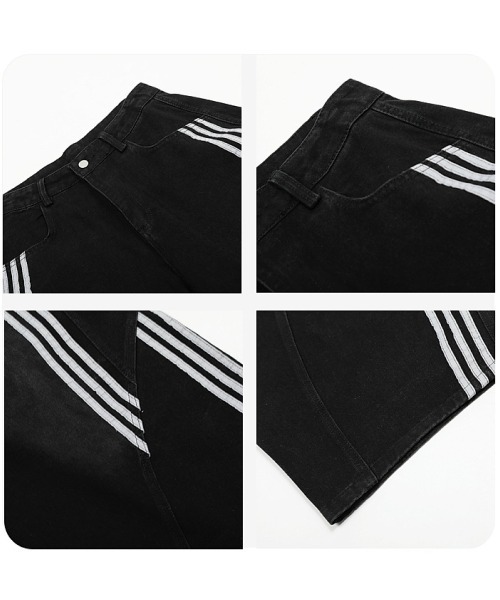 mushwear（マッシュウェア） ワイドパンツ ジーンズ サイドステッチ 