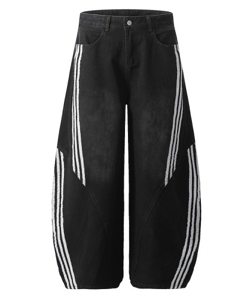 mushwear（マッシュウェア） ワイドパンツ ジーンズ サイドステッチ 