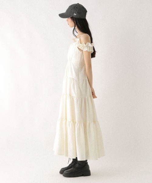 Heather（ヘザー） ワンピース 2WAYショルダーフリルワンピース 581599