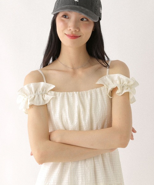 Heather ワンピース 2WAYショルダーフリルワンピース 581599