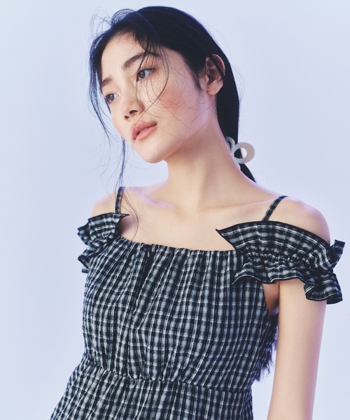 Heather（ヘザー） ワンピース 2WAYショルダーフリルワンピース 581599