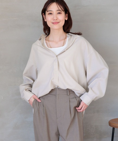 「GLOBAL WORK」 長袖シャツ L イエロー レディース