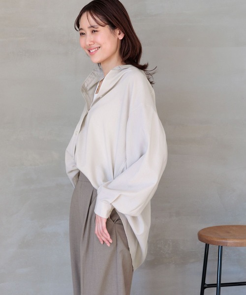 「GLOBAL WORK」 長袖シャツ L イエロー レディース