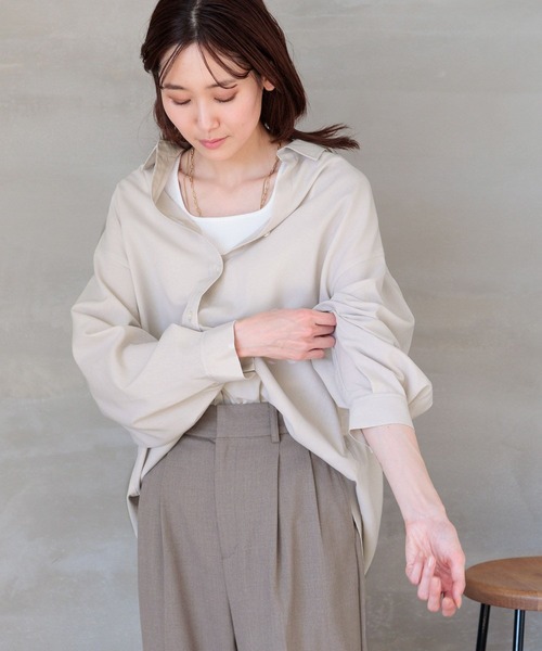 「GLOBAL WORK」 長袖シャツ L イエロー レディース