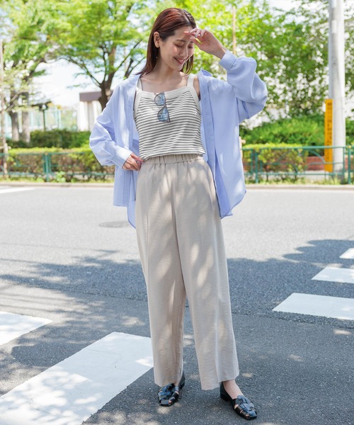 「GLOBAL WORK」 長袖シャツ L イエロー レディース