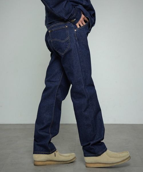 「Lee」 ダメージ加工デニムパンツ LARGE ライトインディゴブルー メンズ