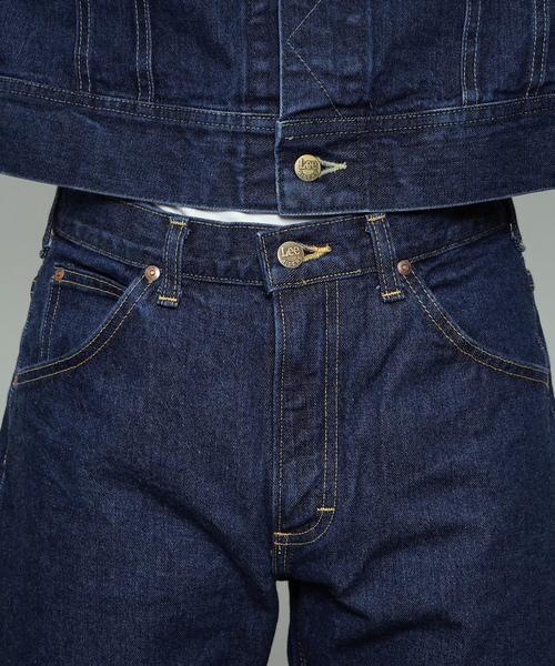 「Lee」 ダメージ加工デニムパンツ LARGE ライトインディゴブルー メンズ
