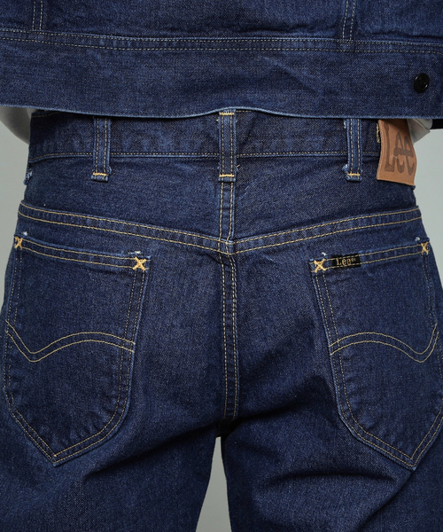 「Lee」 ダメージ加工デニムパンツ LARGE ライトインディゴブルー メンズ