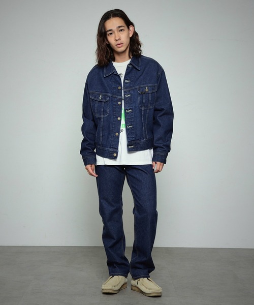 「Lee」 ダメージ加工デニムパンツ LARGE ライトインディゴブルー メンズ