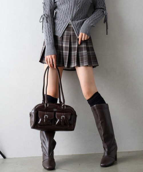 【みかん様】グレー系チェックプリーツミニスカート check pleats mini skirt – amr.