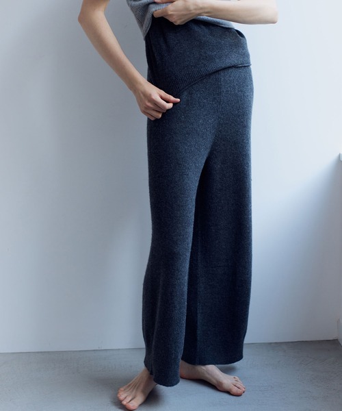 パンツ 「elegancese」Sheer cashmere pants レディース