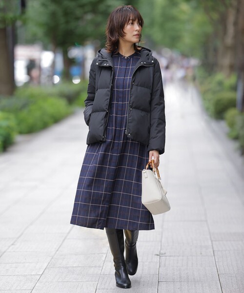 J.PRESS（J.プレス） シャツワンピース サイロチェック ストライプ