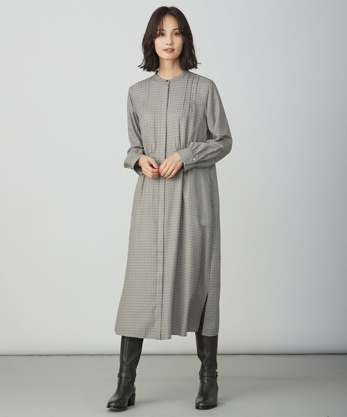 J.PRESS（J.プレス） シャツワンピース サイロチェック ストライプ