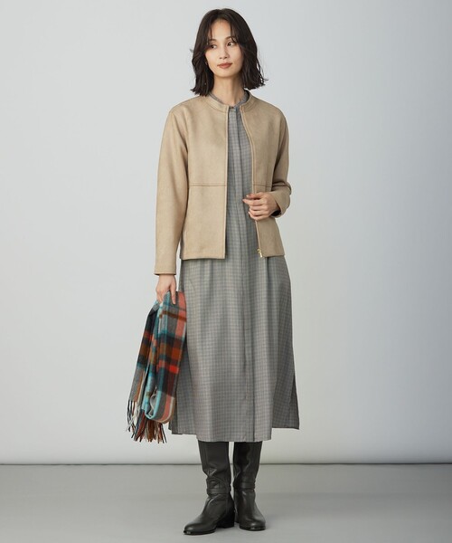 J.PRESS（J.プレス） シャツワンピース サイロチェック ストライプ
