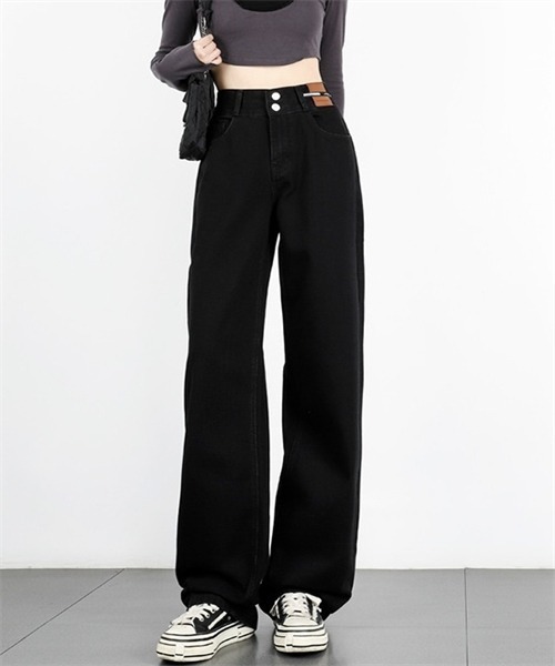 our こだわりシルエットのデニムパンツ ブラック こだわりシルエットのデニムパンツ – OURHOME