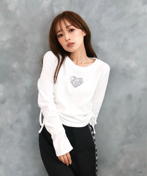 CECIL McBEE（セシルマクビー） tシャツ ラインストーンハートロゴ