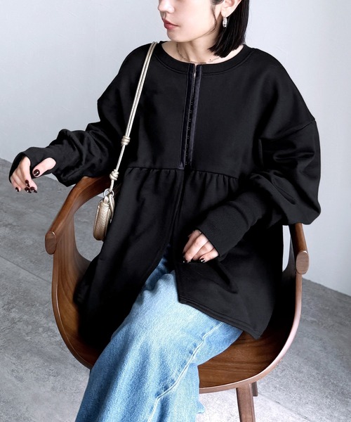 reca（レカ） カーディガン 2WAYホック開きペプラムカーデ レディース