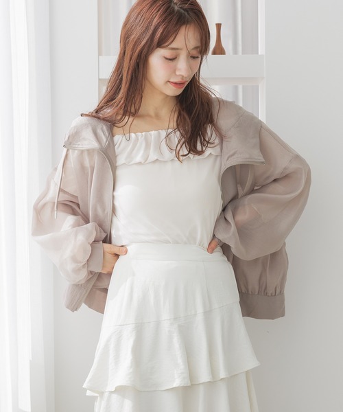 「mysty woman」 ジップアップブルゾン FREE モカ レディース_画像3