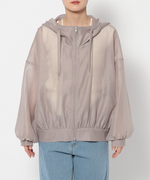 「mysty woman」 ジップアップブルゾン FREE モカ レディース_画像9