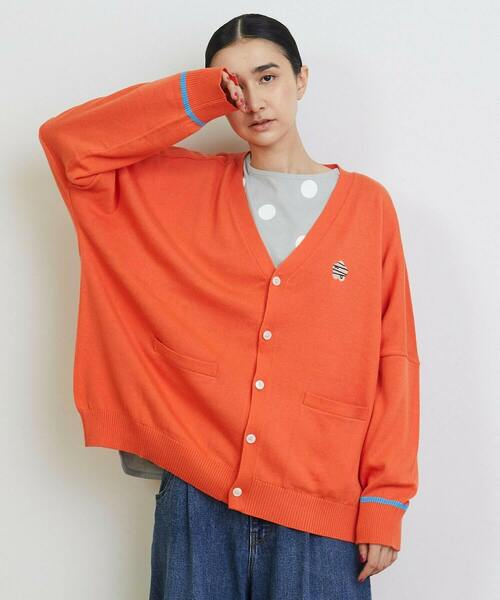 FRAPBOIS フラボア　ニットカーディガン FRAPBOIS（フラボア） ニットカーディガン 2 オレンジ レディース