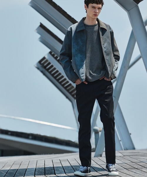 ABAHOUSE GRAY ブルゾン アウター 「ネオレザー」ヴィンテージライク