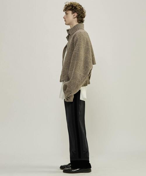 コート ジャケット Double face cloth zip-up jacket メンズの画像