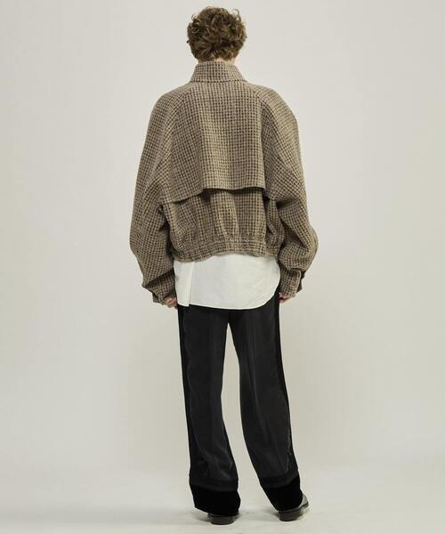 コート ジャケット Double face cloth zip-up jacket メンズの画像