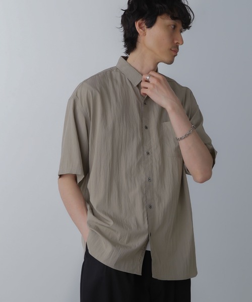 「NANO universe」 半袖シャツ X-LARGE ネイビー レディース_画像2