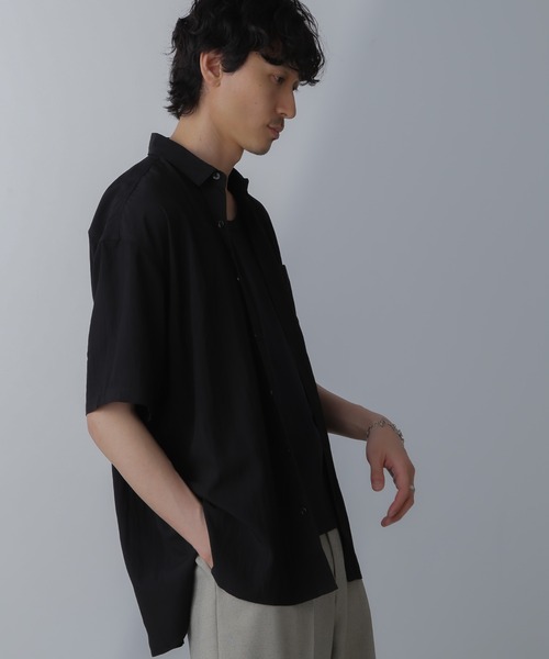 「NANO universe」 半袖シャツ X-LARGE ネイビー レディース_画像8