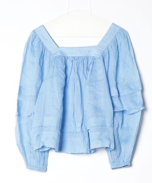 [BANANA REPUBLIC] длинный рукав блуза X-SMALL голубой женский 