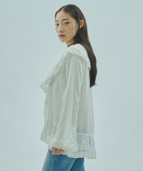 ROSE BUD（ローズバッド） ブラウス シャツ (mag.by c)FRILL COLLAR 