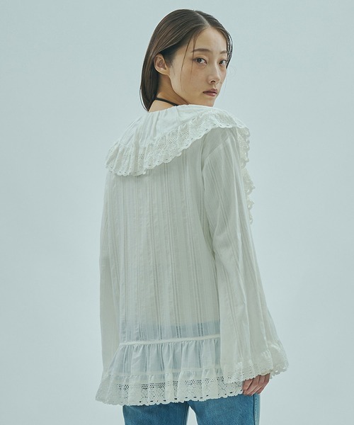 ROSE BUD（ローズバッド） ブラウス シャツ (mag.by c)FRILL COLLAR 