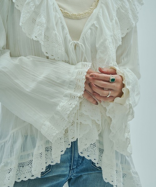 ROSE BUD（ローズバッド） ブラウス シャツ (mag.by c)FRILL COLLAR 