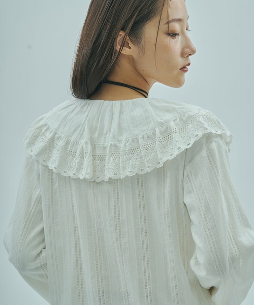 ローズバッド（ROSE BUD）/mag．by c/FRILL COLLAR BLOUSE ROSE BUD（ローズバッド） ブラウス シャツ (mag.by c)FRILL COLLAR