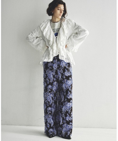 ROSE BUD（ローズバッド） ブラウス シャツ (mag.by c)FRILL COLLAR