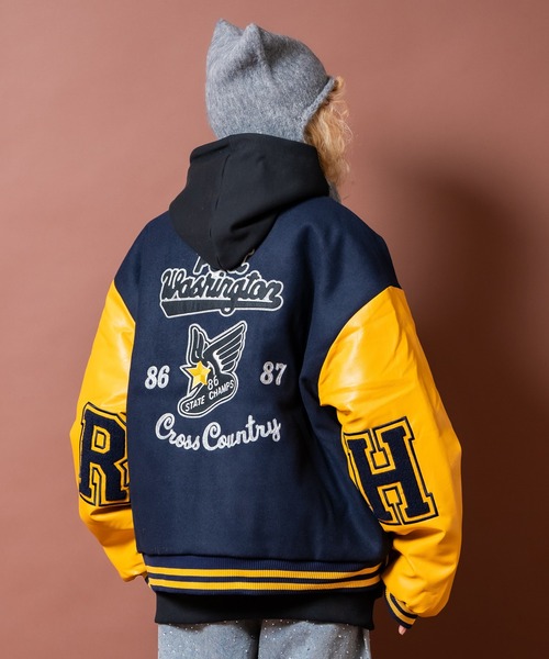 60s〜 スナップ　サテンスタジャン　チェーンステッチ f-apd08y21n14z6446.jpg