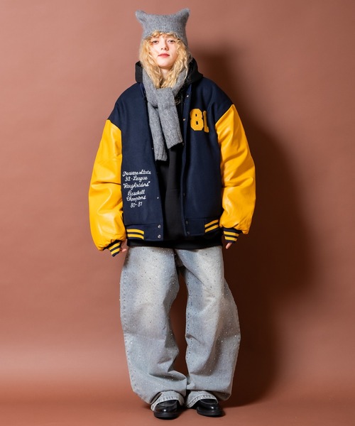 60s〜 スナップ　サテンスタジャン　チェーンステッチ f-apd08y21n14z6446.jpg