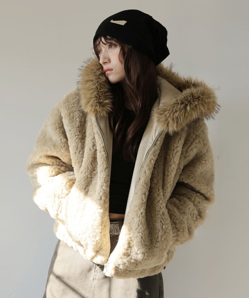 Ω アウター ULYSSES ブルゾン アウター 裏起毛ボアジャケット レディース