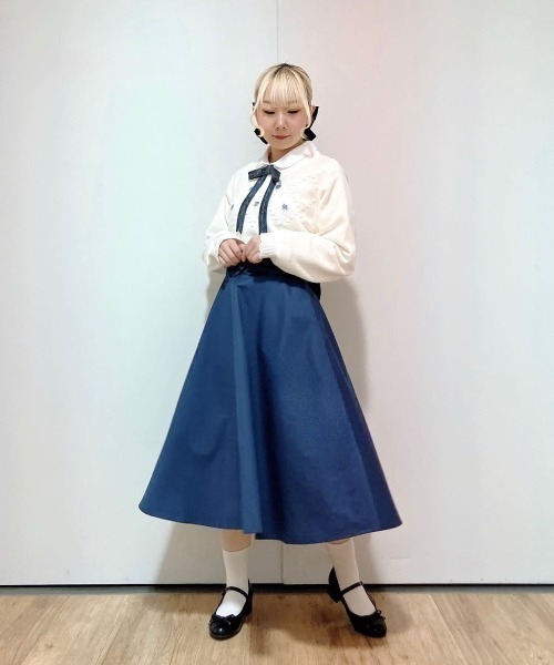 F i.n.t（フィント） ブラウス シャツ チェックロゴリボンタイ付き