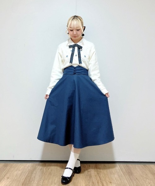 F i.n.t（フィント） ブラウス シャツ チェックロゴリボンタイ付き