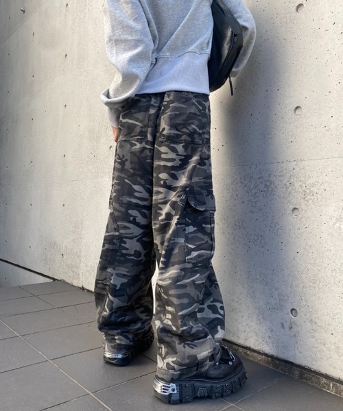 9090 迷彩柄 バギーデニム 迷彩デザイン デニムパンツ 9090 迷彩柄 バギーデニム 迷彩デザイン