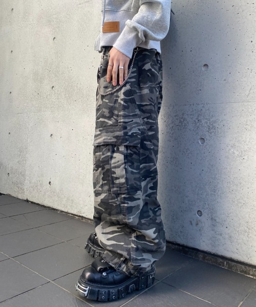 9090 迷彩柄 バギーデニム 9090 迷彩柄 バギーデニム 9090 迷彩柄 ワイドパンツ 迷彩デザイン