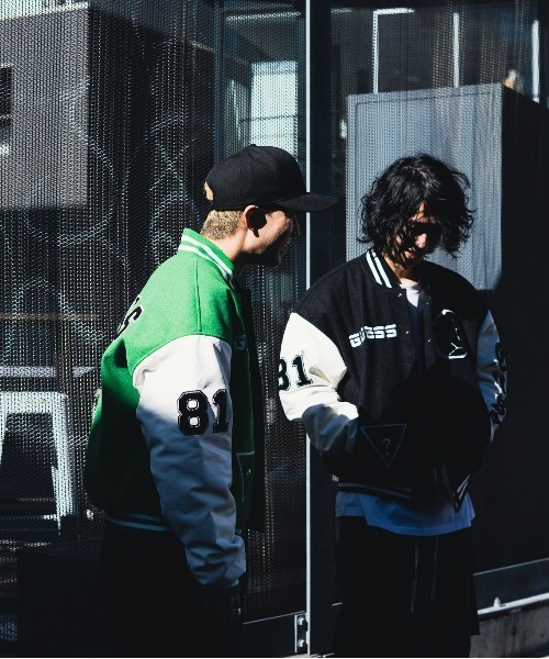 「GUESS ORIGINALS」 スタジャン S ブラック メンズ_画像3