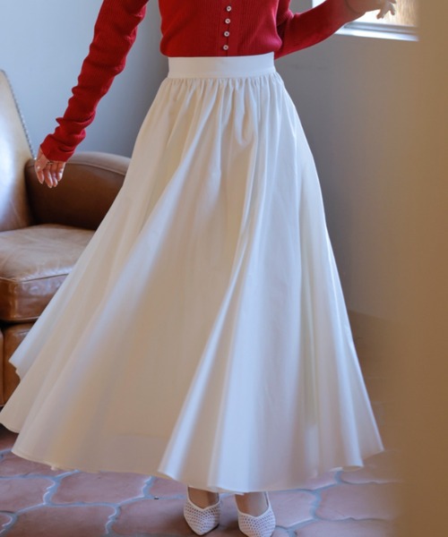 anuans ホワイトmサイズ anuans（アニュアンス） フレアスカート MEDIUM ホワイト レディース