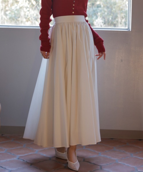anuans（アニュアンス） フレアスカート MEDIUM ホワイト レディース