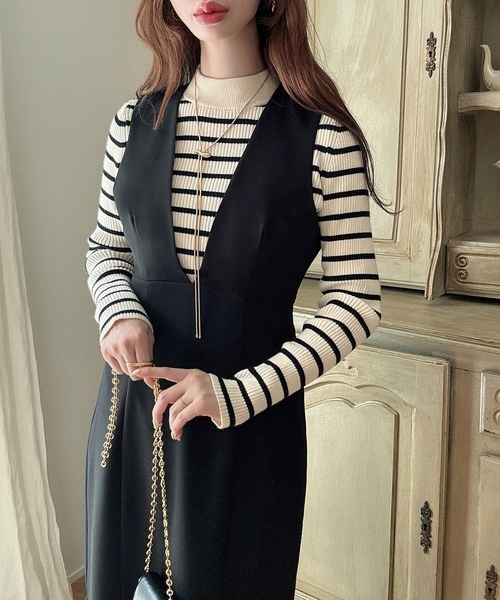 「Meiru」 サロペットスカート MEDIUM ブラック レディース_画像3