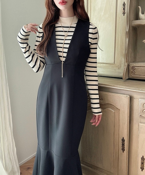 「Meiru」 サロペットスカート MEDIUM ブラック レディース_画像4