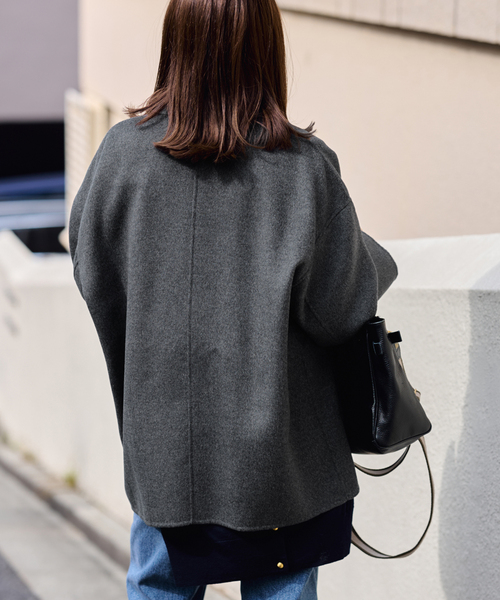 ハミルトンバルカラーミドルコート　36サイズ　グレー　新品未使用品 FRAMeWORK（フレームワーク） ステンカラーコート コート 「追加