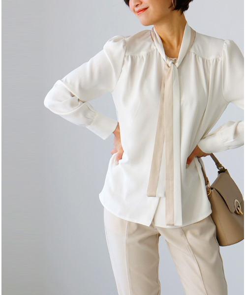 「Ehre style」 長袖ブラウス FREE アイボリー レディース_画像2